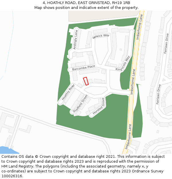 4, HOATHLY ROAD, EAST GRINSTEAD, RH19 1RB: Location map and indicative extent of plot