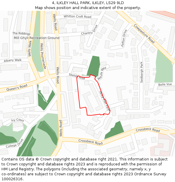 4, ILKLEY HALL PARK, ILKLEY, LS29 9LD: Location map and indicative extent of plot