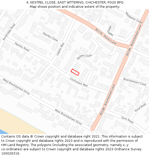 4, KESTREL CLOSE, EAST WITTERING, CHICHESTER, PO20 8PQ: Location map and indicative extent of plot