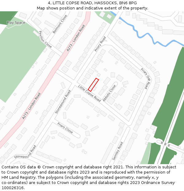 4, LITTLE COPSE ROAD, HASSOCKS, BN6 8PG: Location map and indicative extent of plot