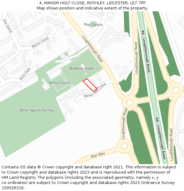 4, MANOR HOLT CLOSE, ROTHLEY, LEICESTER, LE7 7PP: Location map and indicative extent of plot