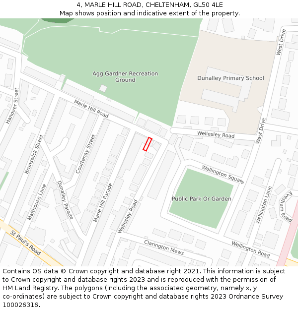 4, MARLE HILL ROAD, CHELTENHAM, GL50 4LE: Location map and indicative extent of plot