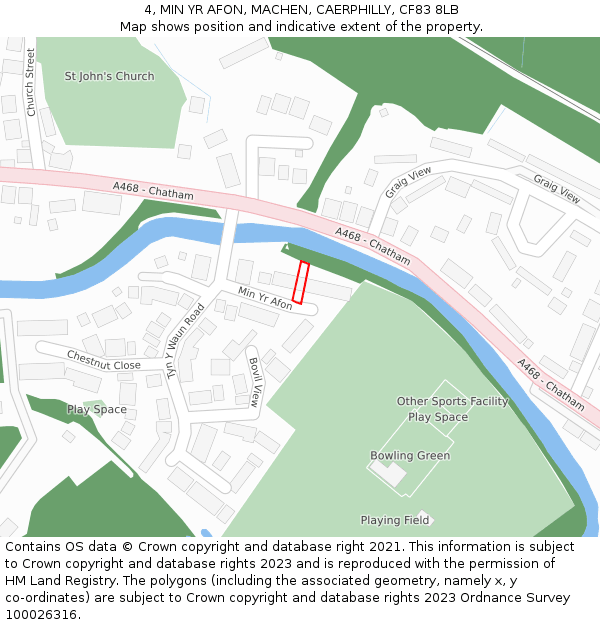 4, MIN YR AFON, MACHEN, CAERPHILLY, CF83 8LB: Location map and indicative extent of plot