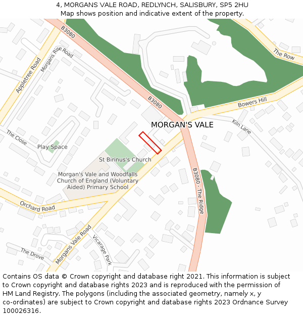 4, MORGANS VALE ROAD, REDLYNCH, SALISBURY, SP5 2HU: Location map and indicative extent of plot