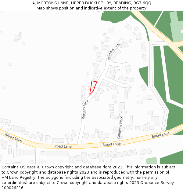 4, MORTONS LANE, UPPER BUCKLEBURY, READING, RG7 6QQ: Location map and indicative extent of plot