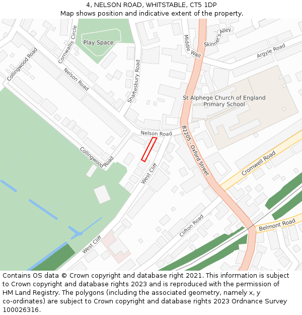4, NELSON ROAD, WHITSTABLE, CT5 1DP: Location map and indicative extent of plot