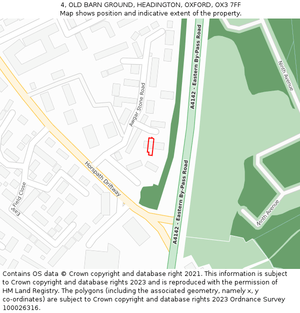 4, OLD BARN GROUND, HEADINGTON, OXFORD, OX3 7FF: Location map and indicative extent of plot