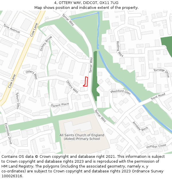 4, OTTERY WAY, DIDCOT, OX11 7UG: Location map and indicative extent of plot