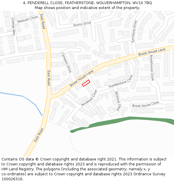 4, PENDERELL CLOSE, FEATHERSTONE, WOLVERHAMPTON, WV10 7BQ: Location map and indicative extent of plot