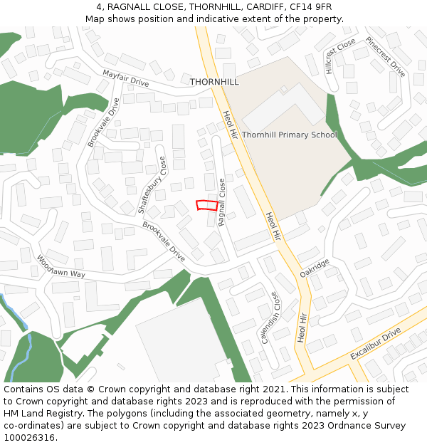 4, RAGNALL CLOSE, THORNHILL, CARDIFF, CF14 9FR: Location map and indicative extent of plot