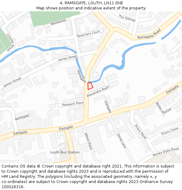 4, RAMSGATE, LOUTH, LN11 0NE: Location map and indicative extent of plot