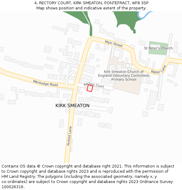 4, RECTORY COURT, KIRK SMEATON, PONTEFRACT, WF8 3SP: Location map and indicative extent of plot