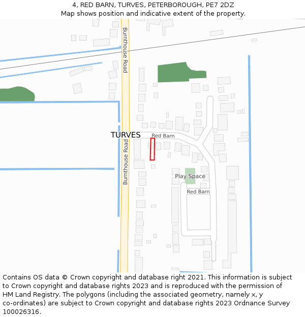 4, RED BARN, TURVES, PETERBOROUGH, PE7 2DZ: Location map and indicative extent of plot