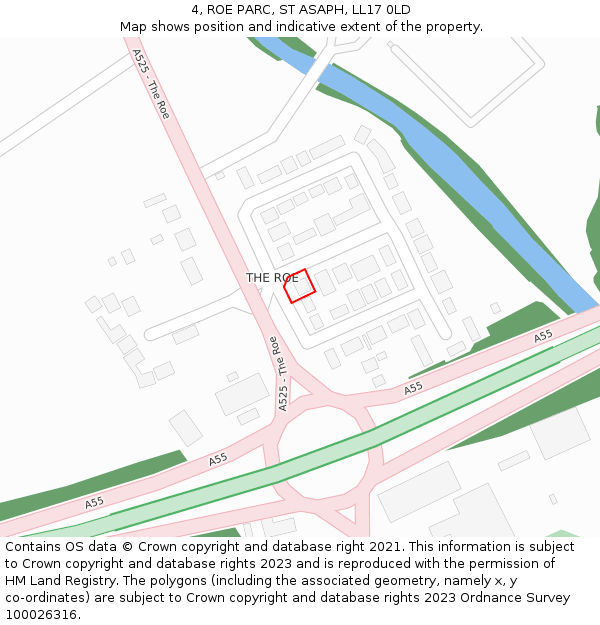 4, ROE PARC, ST ASAPH, LL17 0LD: Location map and indicative extent of plot