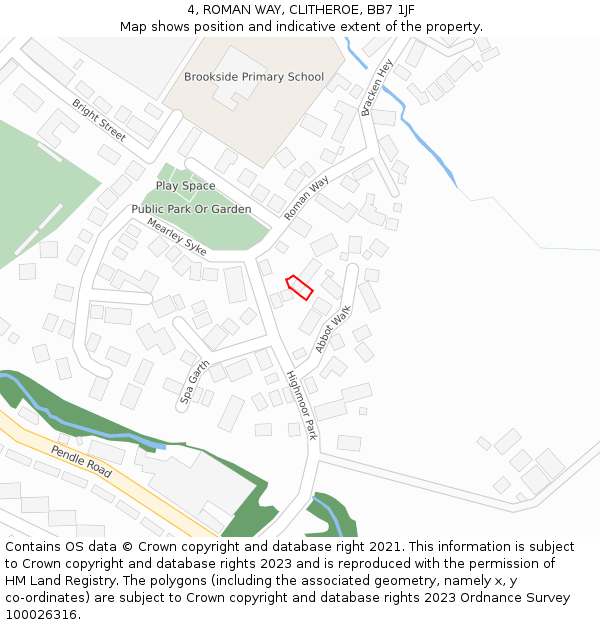 4, ROMAN WAY, CLITHEROE, BB7 1JF: Location map and indicative extent of plot