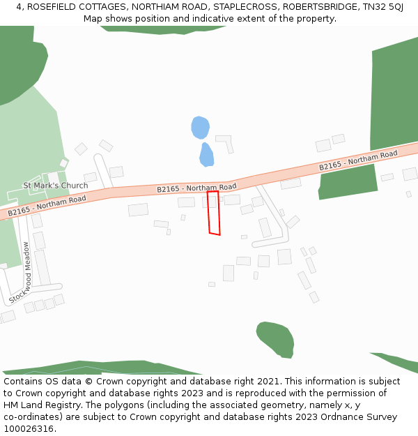4, ROSEFIELD COTTAGES, NORTHIAM ROAD, STAPLECROSS, ROBERTSBRIDGE, TN32 5QJ: Location map and indicative extent of plot