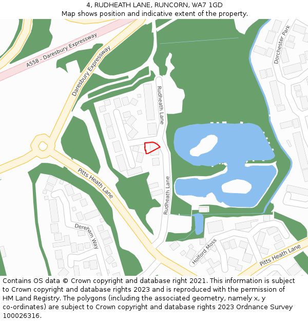 4, RUDHEATH LANE, RUNCORN, WA7 1GD: Location map and indicative extent of plot
