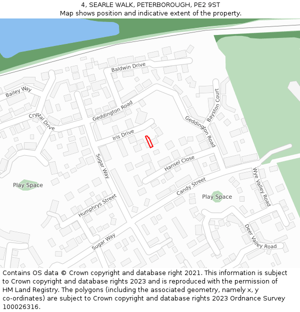 4, SEARLE WALK, PETERBOROUGH, PE2 9ST: Location map and indicative extent of plot