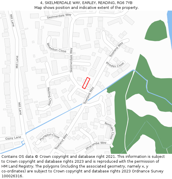 4, SKELMERDALE WAY, EARLEY, READING, RG6 7YB: Location map and indicative extent of plot