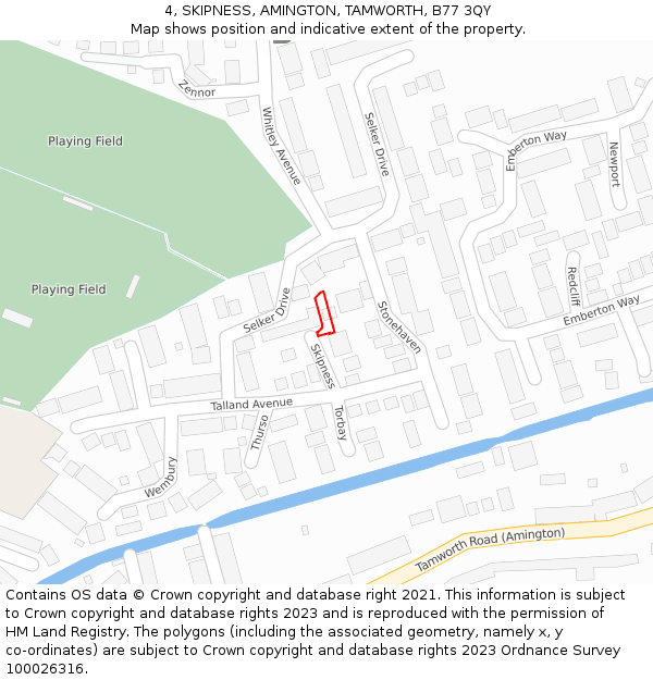 4, SKIPNESS, AMINGTON, TAMWORTH, B77 3QY: Location map and indicative extent of plot