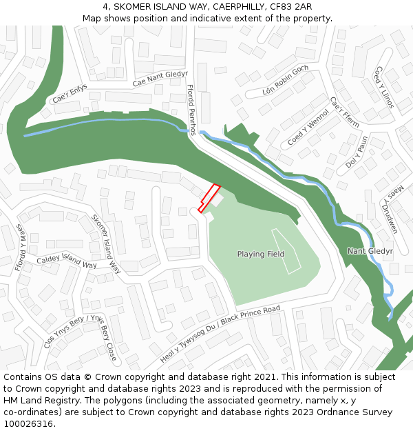 4, SKOMER ISLAND WAY, CAERPHILLY, CF83 2AR: Location map and indicative extent of plot