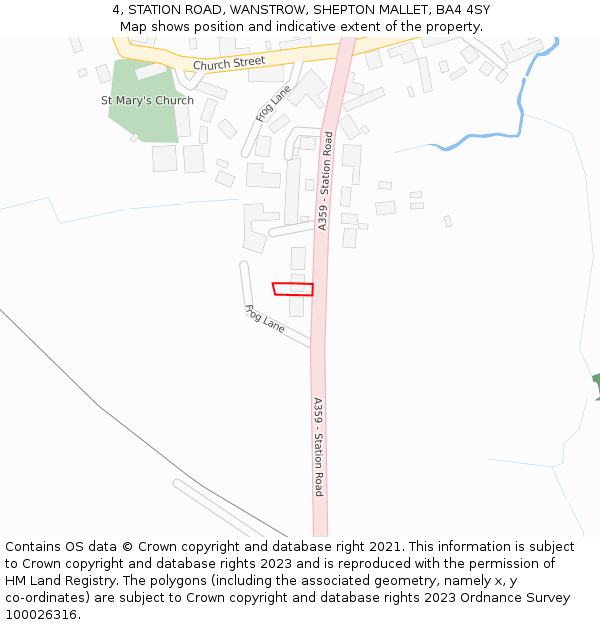 4, STATION ROAD, WANSTROW, SHEPTON MALLET, BA4 4SY: Location map and indicative extent of plot