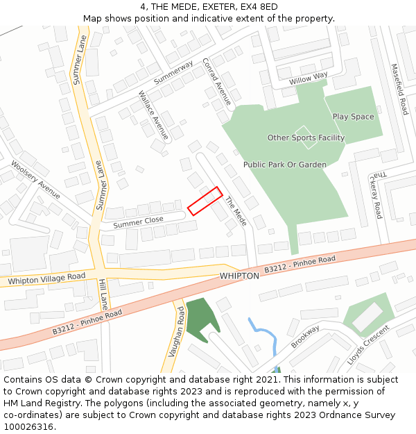 4, THE MEDE, EXETER, EX4 8ED: Location map and indicative extent of plot