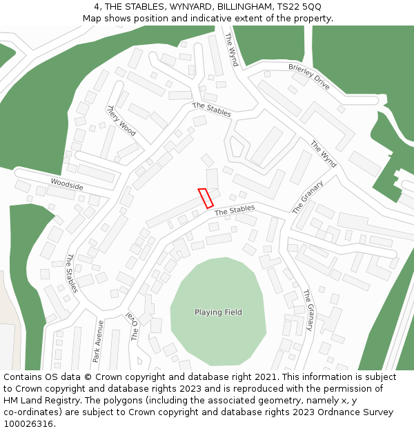 4, THE STABLES, WYNYARD, BILLINGHAM, TS22 5QQ: Location map and indicative extent of plot