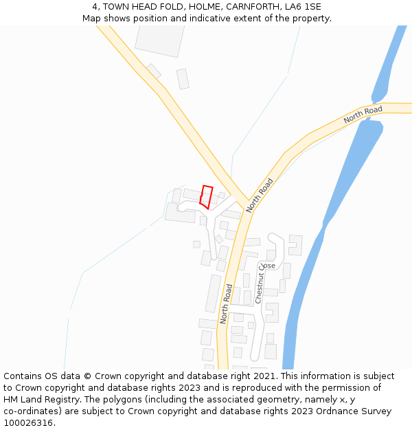 4, TOWN HEAD FOLD, HOLME, CARNFORTH, LA6 1SE: Location map and indicative extent of plot