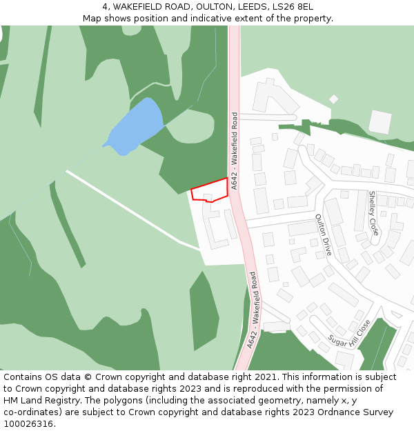 4, WAKEFIELD ROAD, OULTON, LEEDS, LS26 8EL: Location map and indicative extent of plot