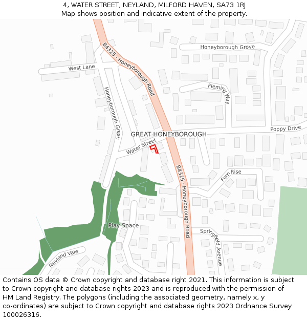 4, WATER STREET, NEYLAND, MILFORD HAVEN, SA73 1RJ: Location map and indicative extent of plot