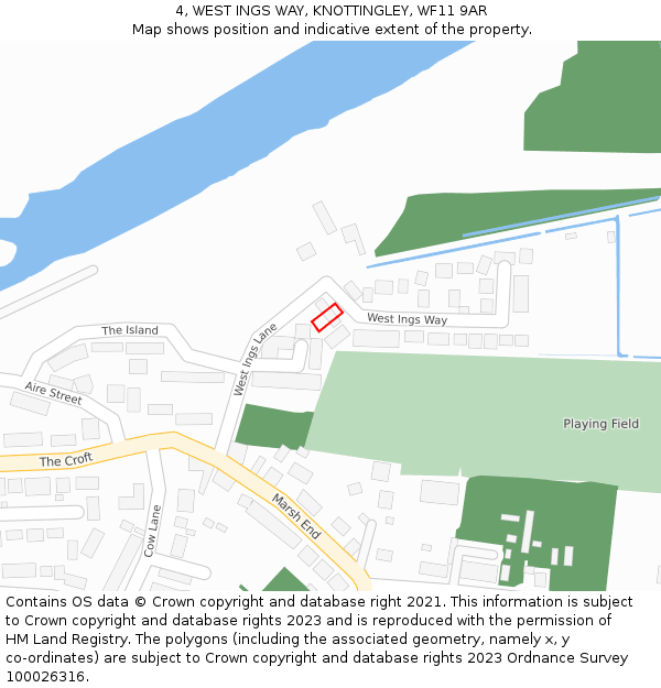 4, WEST INGS WAY, KNOTTINGLEY, WF11 9AR: Location map and indicative extent of plot