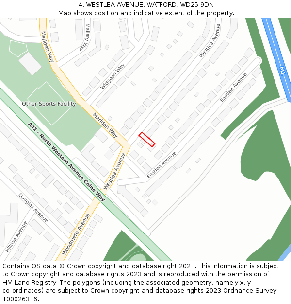 4, WESTLEA AVENUE, WATFORD, WD25 9DN: Location map and indicative extent of plot