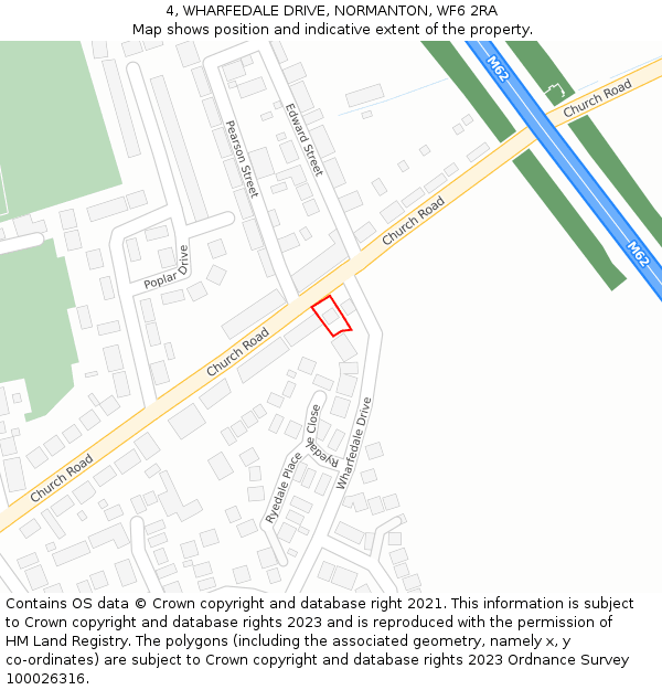 4, WHARFEDALE DRIVE, NORMANTON, WF6 2RA: Location map and indicative extent of plot