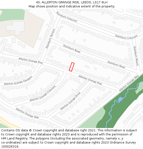 40, ALLERTON GRANGE RISE, LEEDS, LS17 6LH: Location map and indicative extent of plot