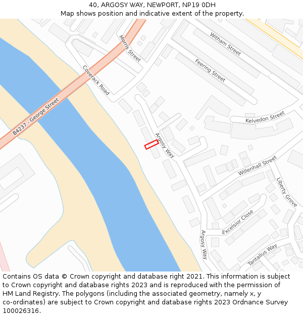 40, ARGOSY WAY, NEWPORT, NP19 0DH: Location map and indicative extent of plot