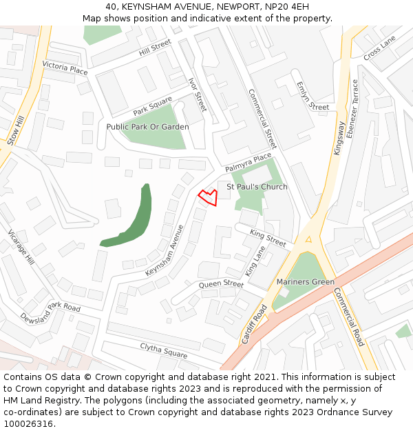 40, KEYNSHAM AVENUE, NEWPORT, NP20 4EH: Location map and indicative extent of plot
