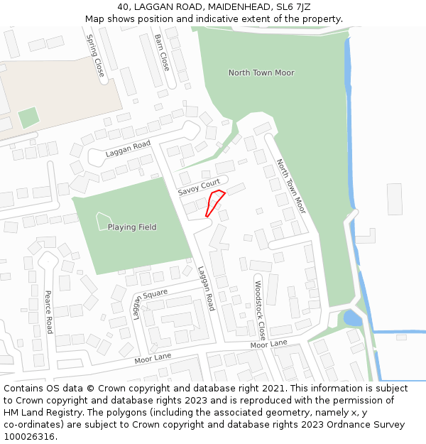 40, LAGGAN ROAD, MAIDENHEAD, SL6 7JZ: Location map and indicative extent of plot