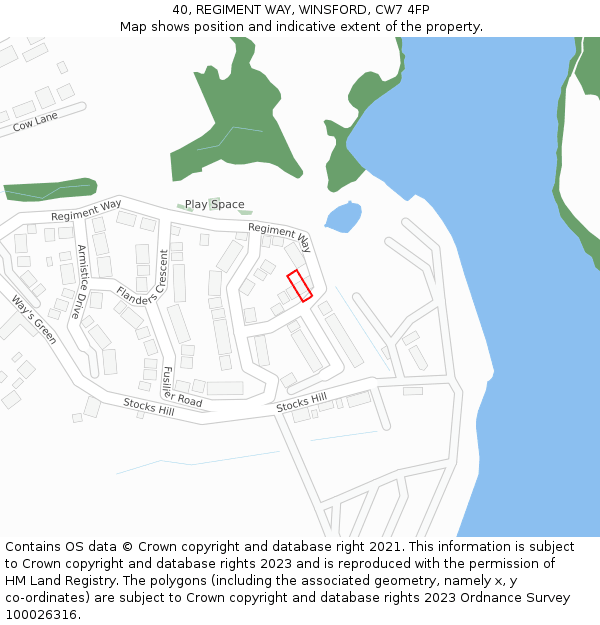 40, REGIMENT WAY, WINSFORD, CW7 4FP: Location map and indicative extent of plot