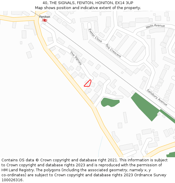 40, THE SIGNALS, FENITON, HONITON, EX14 3UP: Location map and indicative extent of plot