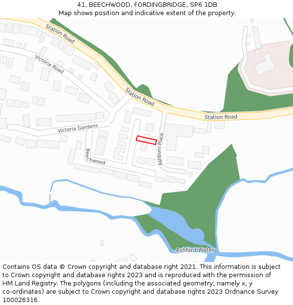 41, BEECHWOOD, FORDINGBRIDGE, SP6 1DB: Location map and indicative extent of plot