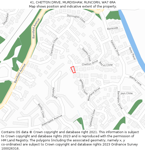 41, CHETTON DRIVE, MURDISHAW, RUNCORN, WA7 6RA: Location map and indicative extent of plot