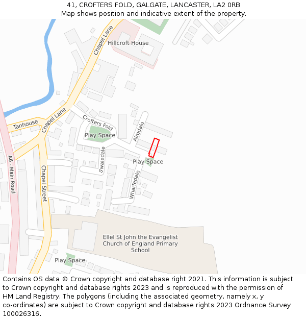 41, CROFTERS FOLD, GALGATE, LANCASTER, LA2 0RB: Location map and indicative extent of plot