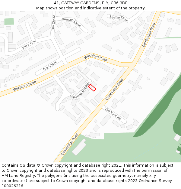 41, GATEWAY GARDENS, ELY, CB6 3DE: Location map and indicative extent of plot