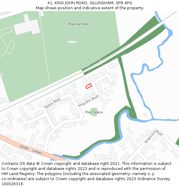 41, KING JOHN ROAD, GILLINGHAM, SP8 4PG: Location map and indicative extent of plot