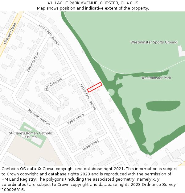 41, LACHE PARK AVENUE, CHESTER, CH4 8HS: Location map and indicative extent of plot