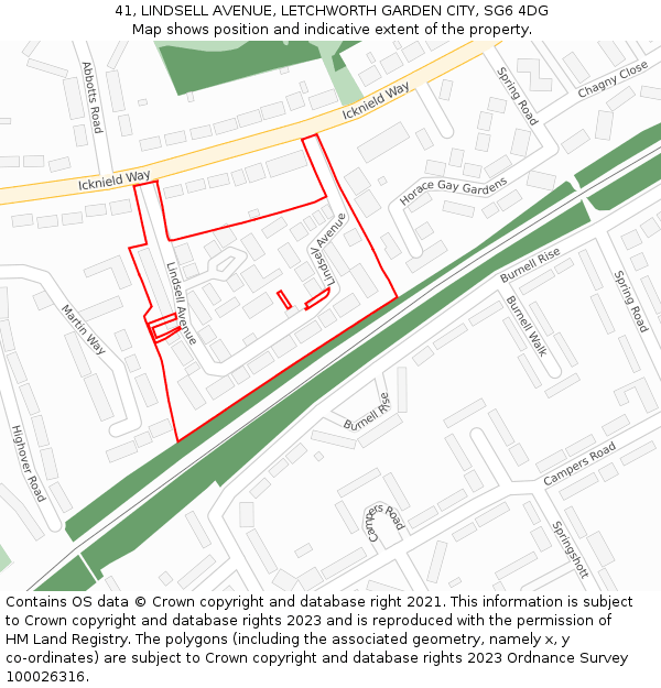 41, LINDSELL AVENUE, LETCHWORTH GARDEN CITY, SG6 4DG: Location map and indicative extent of plot