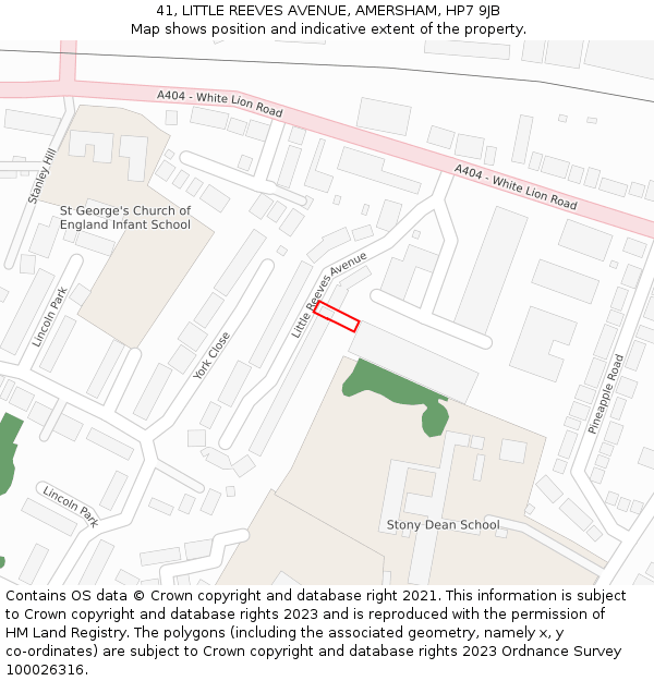 41, LITTLE REEVES AVENUE, AMERSHAM, HP7 9JB: Location map and indicative extent of plot