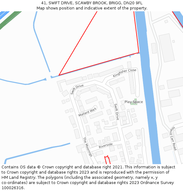 41, SWIFT DRIVE, SCAWBY BROOK, BRIGG, DN20 9FL: Location map and indicative extent of plot