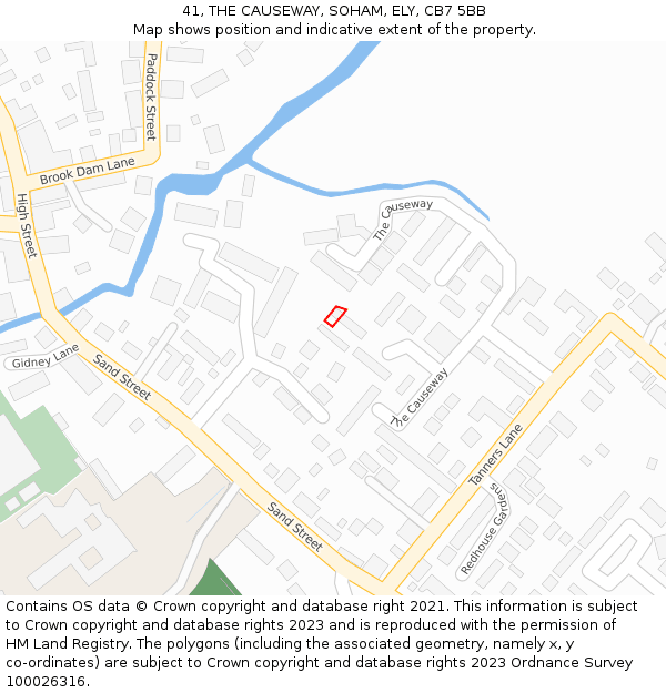 41, THE CAUSEWAY, SOHAM, ELY, CB7 5BB: Location map and indicative extent of plot